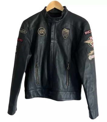 Auténtica Chaqueta Ducati Meccanica Dainese - Cuero Estilo Café Racer Vintage JKT Foto 1 de 4