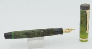 Parker Duofold Jr. Füllfederhalter Jadegrün mit Goldrand - 14kt feine Feder - 1925 - Bild 1 von 7