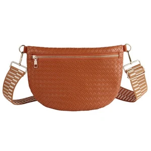 Woven Fanny Packs Belt Bag Sling Bag for Women Woven Leather Bum Bag Crossbod... - Picture 1 of 6