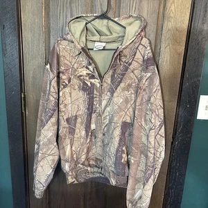 Pella Realtree Hardwoods 20-200 Camo Hooded Jacket Mens 2XL Reg Full Zip - Picture 1 of 5