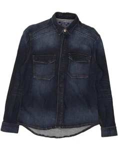 ESPRIT Mens Regular Denim Shirt Large Navy Blue Cotton AH08 - Picture 1 of 3