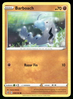 Barboach 099/192 Common Normal SWSH02: Rebel Clash NM - Image 1 of 2