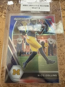 2021 Panini Prizm Draft Picks Collegiate Nico Collins RWB RC #114 MBS 9 Mint NFL - Bild 1 von 1