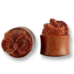 14 - 24 mm Holz EULE Flesh Tunnel Ear Plug Ohr Piercing 274 - Bild 1 von 1