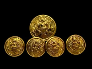 NS Meyer Inc NYC Gold Tone Eagle Buttons Set of 5 1/2-1 Inch Diameter + 1 Extra - Picture 1 of 10