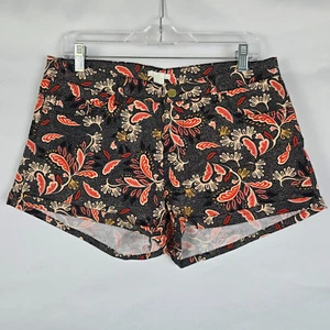 H&M Shorts Women's 12 Black Colorful Paisley Mom Style Rolled Hem - Picture 1 of 14
