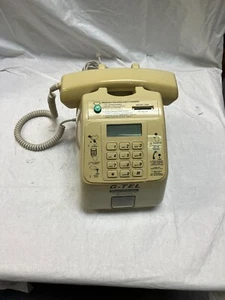 Teléfono público de colección G-tel hotel motel vestíbulo escritorio teléfono que funciona con monedas ST-001 COMO ESTÁ - Imagen 1 de 14