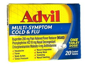 Advil Multi-Symptom Cold & Flu - One Tablet Dose - 20 Coated Tablets - Ex: 5/26 - Picture 1 of 6