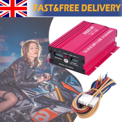 500W 2 CH Mini Hi-Fi Stereo Audio Amplifier Amp Subwoofer For Car Motorcycle New - Image 1 of 4