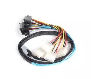 Mini SAS Power 36Pin SFF-8087 to 4 SFF-8482 29 pin with 4 SAS Cable 1M With IDE - Picture 1 of 10