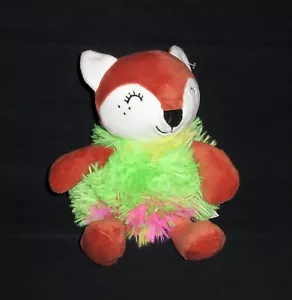 10" Hugfun Colorful Sweater FOX Plush Shaggy Stuffed Animal Toy - Picture 1 of 2