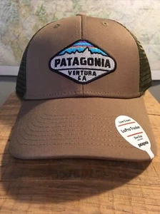Patagonia LoPro Fitz Roy Crest Ash Tan Trucker Hat FA16 Sold Out - Picture 1 of 3
