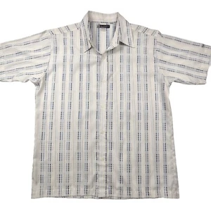 Rusty Shirt Men's Medium White Button-Up Y2K Short Sleeve Casual Surfwear street - Picture 1 of 10
