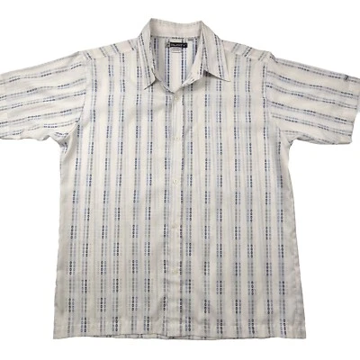 Rusty Shirt Men's Medium White Button-Up Y2K Short Sleeve Casual Surfwear street - Image 1 of 4