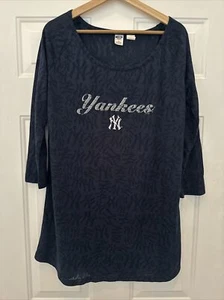 Concepts Sport Women's NY Yankees Navy Blue 3/4 Sleeve T-Shirt - Size L - Picture 1 of 3