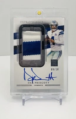 2021 Impeccable Dak Prescott Patch Auto /10 Player Used OnCard Auto SSP Cowboys - Image 1 of 2