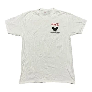 WALT DISNEY World Resort Short Sleeve Shirt Mens L White Coca Cola Graphic Print - Picture 1 of 4