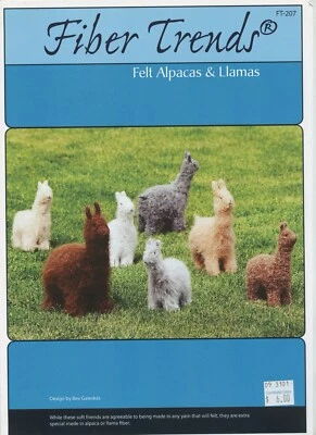Fiber Trends Knitting Felting Pattern FT-207 Felt Alpacas & Llamas - Image 1 of 2