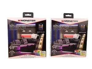 2-New Monster Motion Reactive Multi-Color LED Light Strip with Remote 6.5Ft - Picture 1 of 4