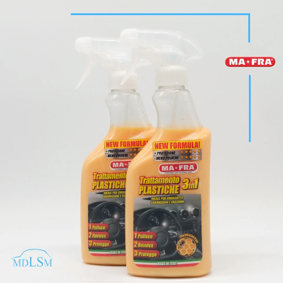 MA-FRA MAFRA TRATTAMENTO PLASTICHE 3IN1 500ML PULISCE RAVVIVA PROTEGGE "H0542" X2