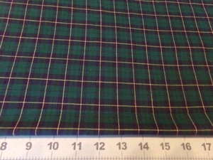 1 YD X 34" "VINTAGE GREEN AND NAVY TARTAN PLAID # 5659 - Picture 1 of 1