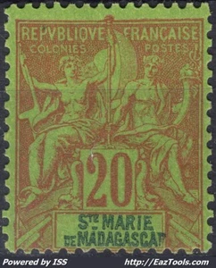 SAINTE MARIE DE MADAGASCAR TYPE GROUPE N° 7 NEUF * AVEC CHARNIERE - Picture 1 of 2