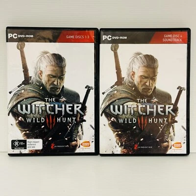The Witcher III Wild Hunt PC-DVD ROM Game 4 Discs With Booklet And Soundtrack - Image 1 of 4