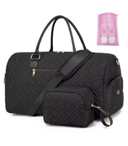 Weekender Duffle Bag for Travel with Shoe Compartment Carry On Overnight Bag - Picture 1 of 6