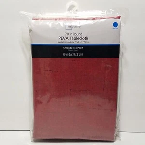 Mainstays Red Sedona 70 in Round Tablecloth 100% Peva for Banquet & Classrooms - Picture 1 of 6