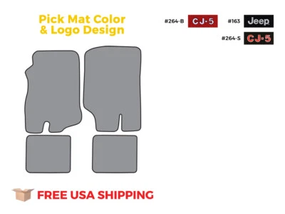 FITS 1976-1983 Jeep CJ5 Floor Mat 4pc Cutpile Foto 1 de 4