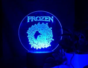 Frozen Night Light 8 Colours LED Lamp USB Custom Gift - Picture 1 of 5
