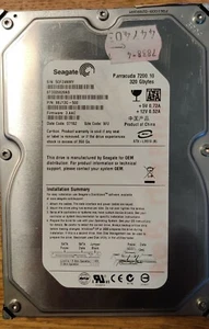 HDD 3,5" 320GB SATA Seagate ST3320820AS P/N 9BJ13G-500 - Photo 1/2