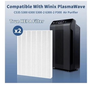 2-Pack True HEPA Replacement Filters For Winix PlasmaWave C535 5300 6300 5300-2 - Picture 1 of 5