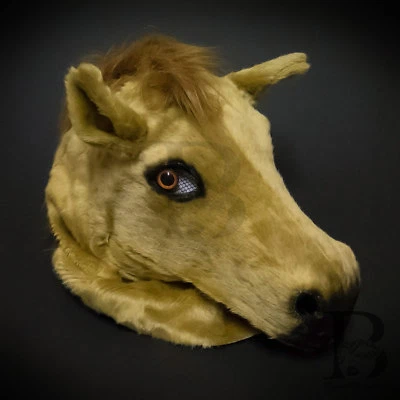 Over the Head Brown Horse Costume Moving Mouth Masquerade Mask - Image 1 of 4