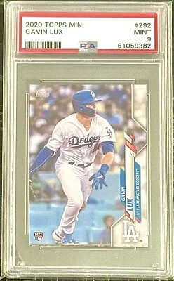 2020 Topps Mini GAVIN LUX #292 RC PSA 9 MINT! LOS ANGELES DODGERS ROOKIE! - Image 1 of 2
