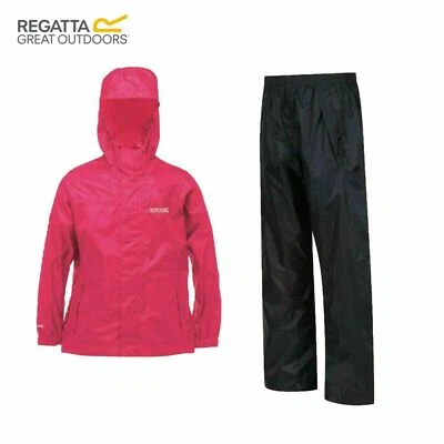 Regatta Girls Childs Waterproof Jacket And Trouser Set Kids Rain Suit RRP 50 - Image 1 of 2