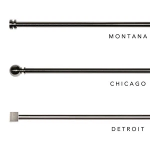 Curtain Pole Rod Curtain Metal Rod Rail Finial Set 28mm Extendable Adjustable - Picture 1 of 17