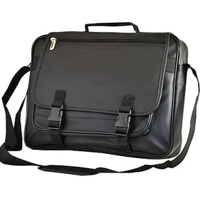 Funda protectora de cuero sintético para computadora portátil de negocios se adapta hasta 14 pulgadas (negra) - Imagen 1 de 5