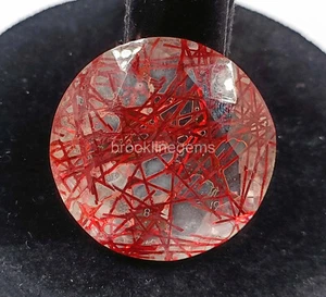 95-100 Ct Winsome Piece Red Rutilated Quartz Round Cut Certified Loose Gemstone - Picture 1 of 6
