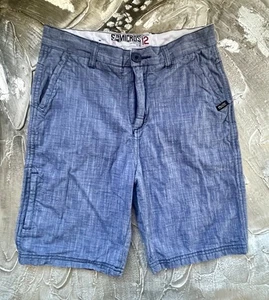 Micros Blue 100% Cotton Linen Denim Style Pocketed Shorts In A Boys Youth Sz 12 - Picture 1 of 11