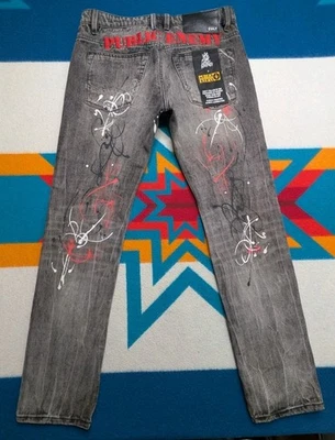 Pantalones de mezclilla Cult Of Individuality Public Enemy 32x32 Graphitti Rocker ajustados rap Foto 1 de 4