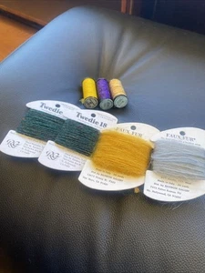 Lot 4 Rainbow Gallery Twedie Faux Fur Gray Mustard Yellow Kreinik 16 Braid Gold - Picture 1 of 1