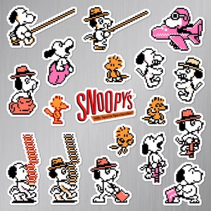 Snoopys Silly Sports Spectacular Magnets Nintendo NES Pixel Art 18 Magnet Pack - Bild 1 von 2
