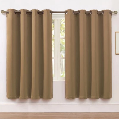 100% Thermal Blackout Bath & Kitchen Window Curtains - Assorted Colors & Sizes - Image 1 of 4