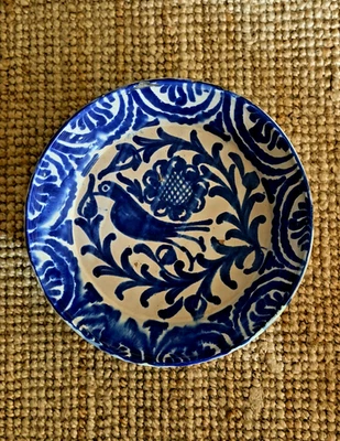 Beautiful Antique 19c Blue and White Spanish Lebrillo Bowl - Image 1 of 4