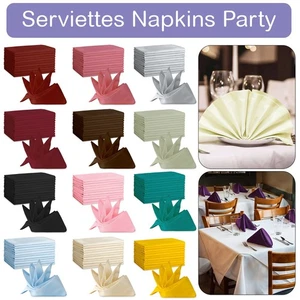 Dinner Napkins Poly Cotton 50cm Washable Serviettes for Wedding Party Decor - Picture 1 of 320