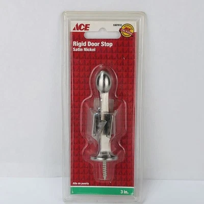 ACE 3" Rigid Door Stop and Holder Satin Nickel Finish Silver 5367610 NEW Sealed - Image 1 of 4