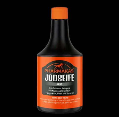 Kerbl Pharmakas Jodseife Akut 500 ml Reinigung Desinfektion Mauke Strahlfäule