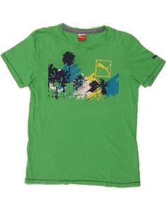 PUMA Mens Graphic T-Shirt Top Small Green Cotton DL99 - Picture 1 of 3