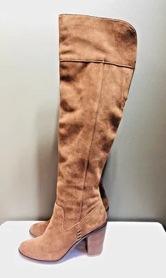 Dolce Vita Mujer Marrón Gamuza Tacón Hasta la Rodilla Botas Anthropologie Talla 6? 6,5? Foto 1 de 4